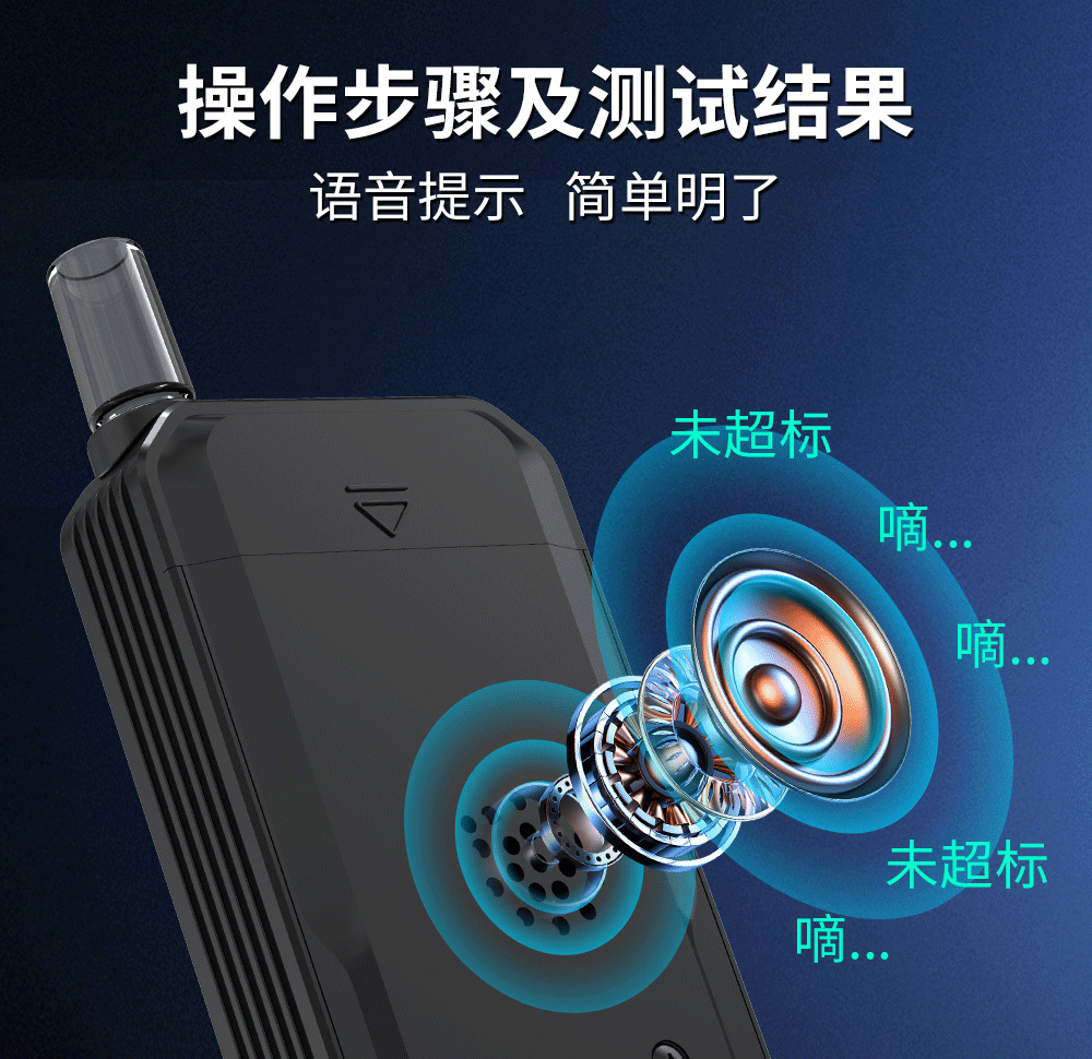 Alcohol Testing Detector S+ Mini Portable High-Precision Electrochemical Air Blowing Alcohol Tester for Checking Drunk Driving