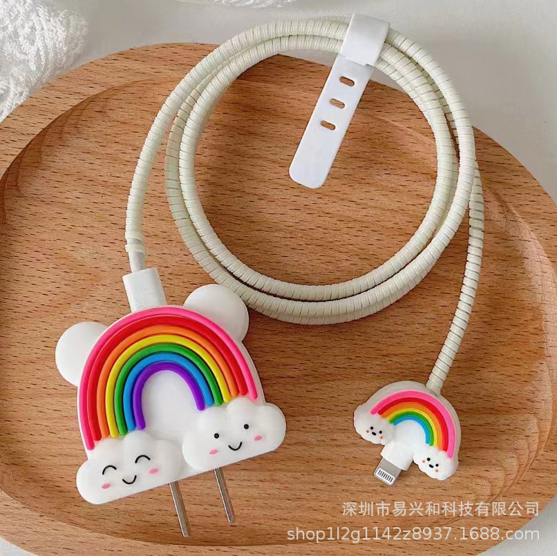 Aplicable Apple 18W / 20W cargador de cabeza de cubierta cargador de cubierta de cable de datos cubierta de 4 piezas al por mayor