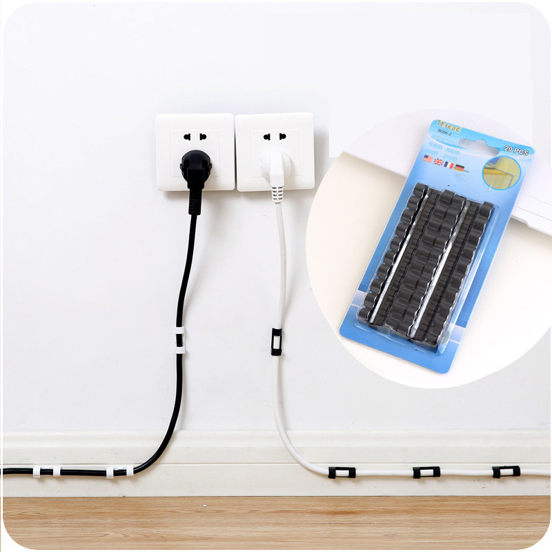 Self-adhesive wire organizer fixing clamp clamp sub-network cable organizer data cable fixing clamp 20 pack
