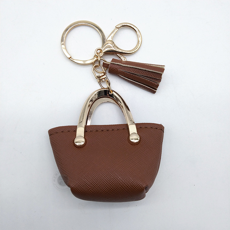 Llavero para mujer, bolso, colgante, joyería, mini monedero de almacenamiento de cuero lindo europeo y americano