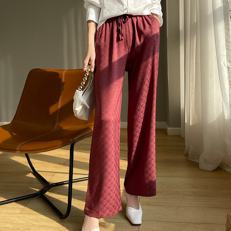 Silk Satin 2026 Spring/Summer New Women's Thin Sun-Protective Pants, Elegant and Simple, Versatile Straight-Leg Pants, Slimming Pants