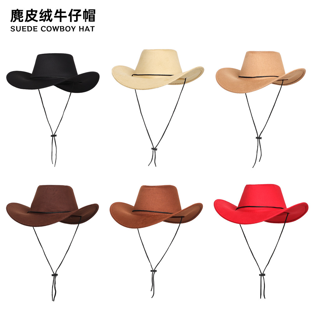 New Western Cowboy Hat Men's and Women's Ethnic Style Outdoor Horse Riding Sun Hat Topper British Style Big Brim Jazz Hat