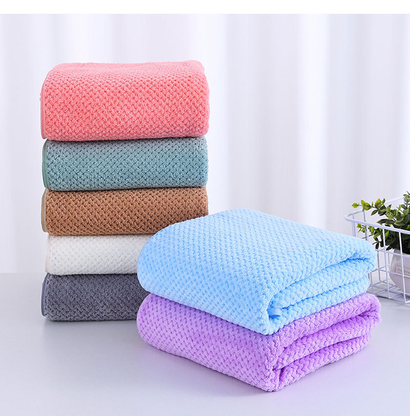 Coral velvet pineapple bath towels for home daily use, double-sided children's soft skin-friendly water-absorbent quick-drying towel for face washing and bathing