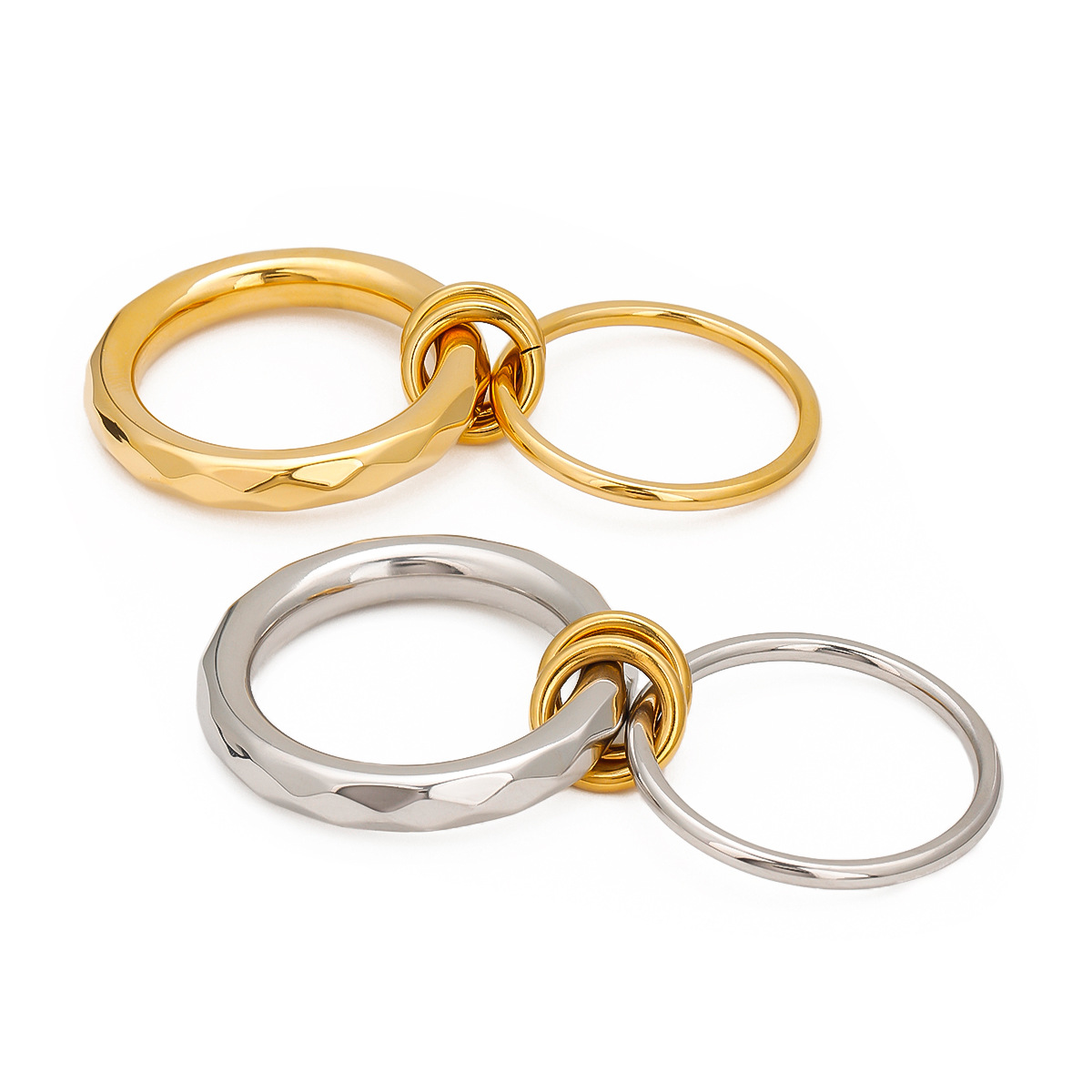 Joyas transfronterizas JEDING Anillos de acero inoxidable de alta calidad anillos de dedos de acero de titanio superpuestos