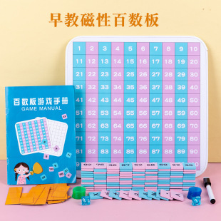 幼儿园磁性双面百数板游戏蒙氏教具儿童玩具木制1-100数字连续板-阿里巴巴