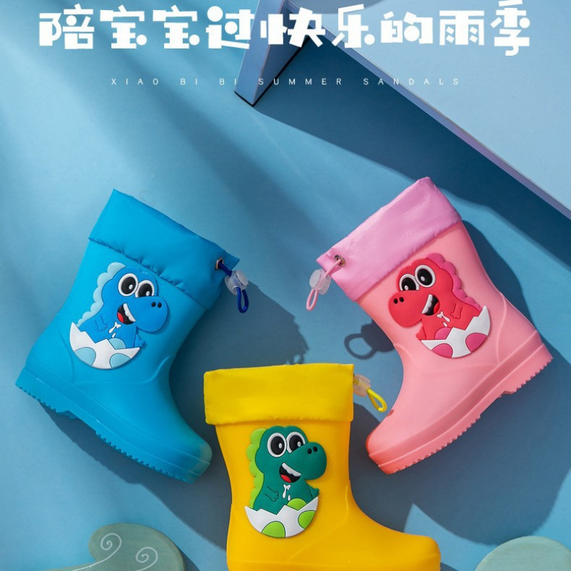Children's Rain Boots for Boys and Girls, Baby Rain Boots, Non-Slip Cuffs, Waterproof Toddler Cartoon Cuffs, Student Water Shoes