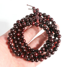 非洲小叶血檀手串爆满金星男女款老料檀香木高油密佛珠念珠     T