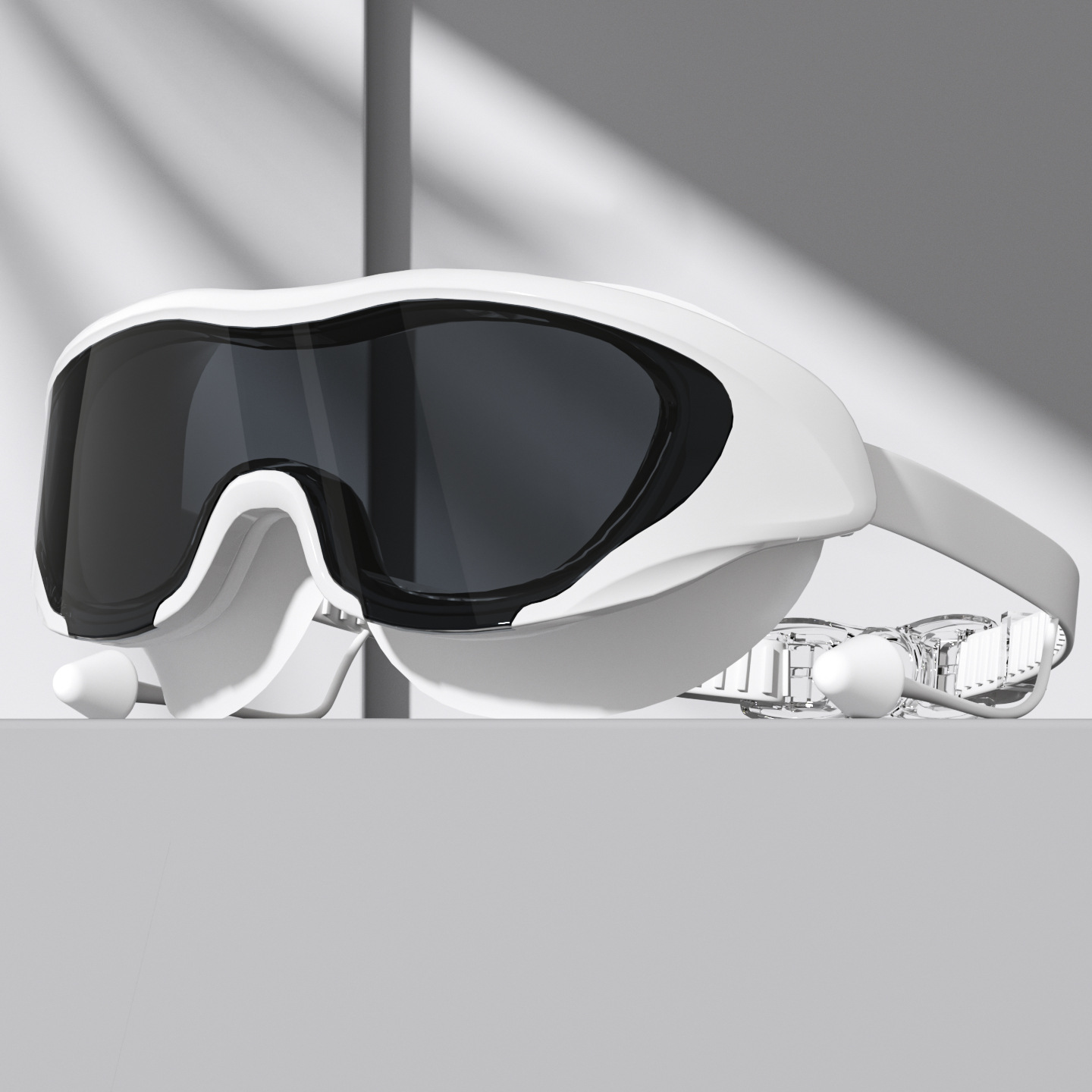 Set de Gafas y Gorro de Natación de Marco Grande PC y Silicona Antivaho e Impermeable para Adultos