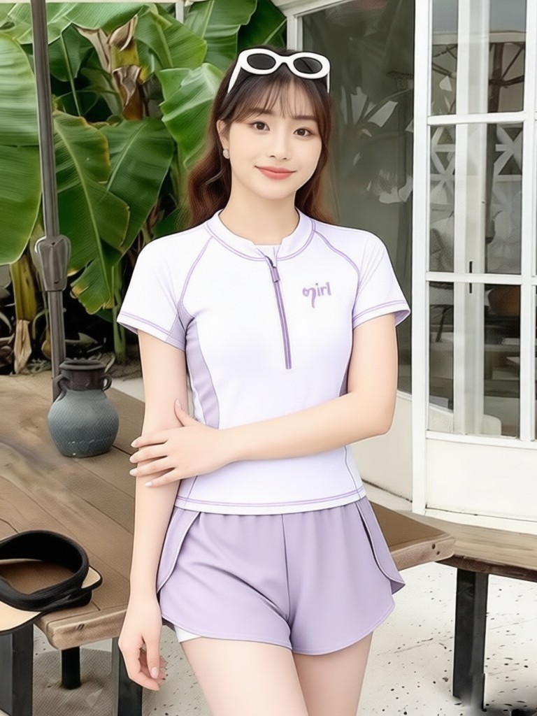 Swimwear for Young Female Students 2026 Plus Size Conservative Sports Two-Piece Swimsuit New Style Tummy-Covering Hot Spring Style with Flat Angles