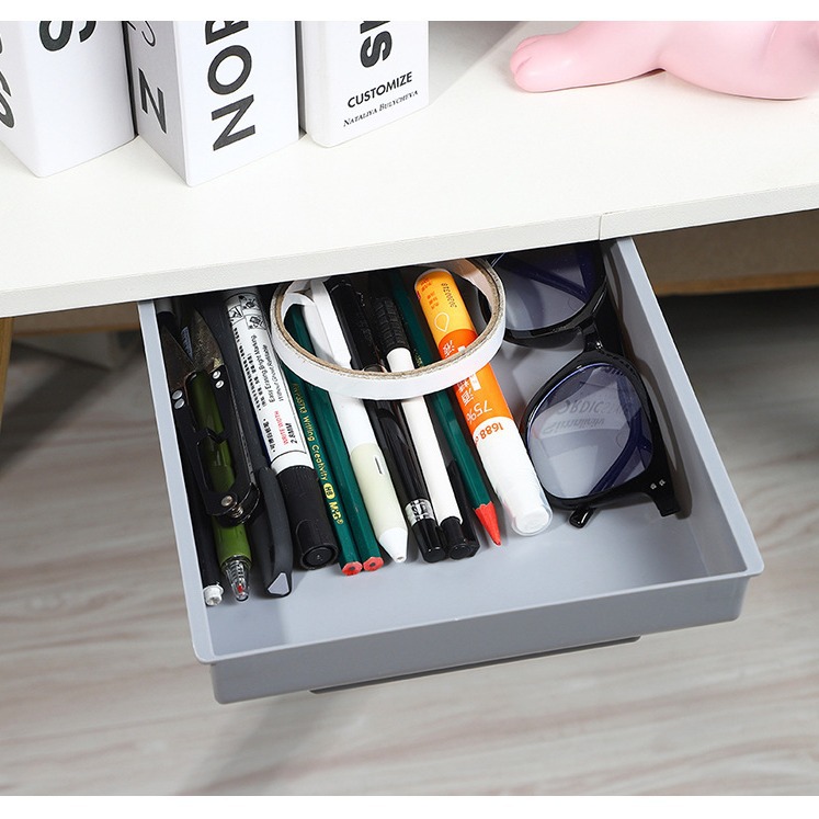 Hidden drawer box under the table punch-free office supplies sundries storage organizing box certificate private money storage box