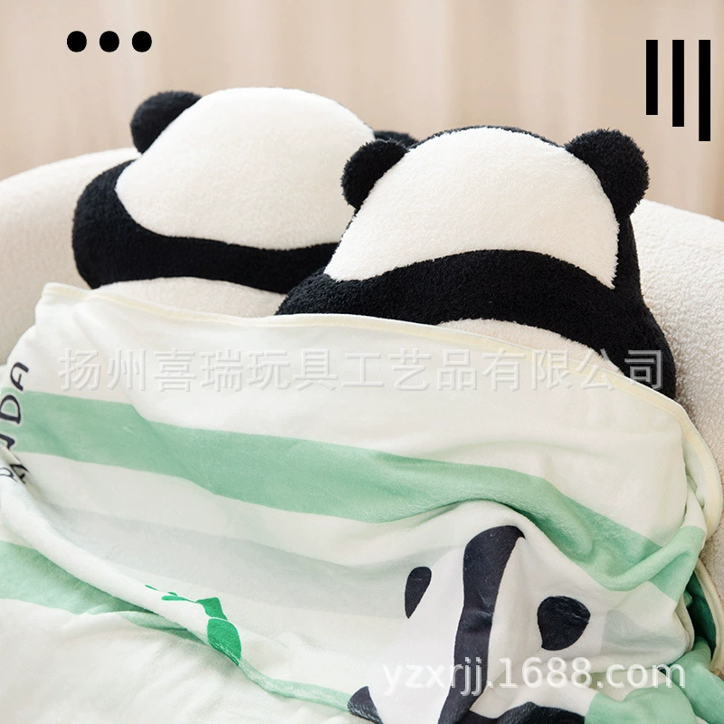 Новая панда подушка одеяло 2-1 одеяло для кондиционера диван автомобильное одеяло офисное обеденное одеяло подушка мультфильм
