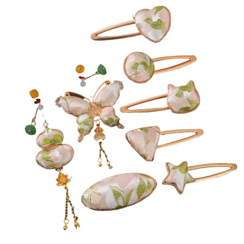 非遗手工宋锦材料包发夹蝴蝶葫芦发饰头绳胸针底托教师节|undefined