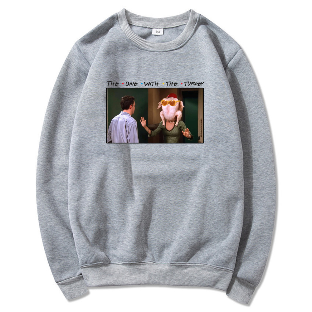 Friends Thanksgiving Sweatshirt Funny Turkey Graphic Hoodie