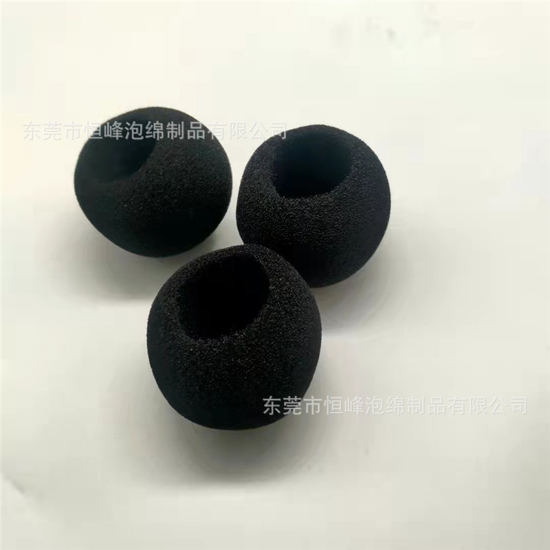 麦克风海绵 耳麦耳棉咪罩海棉套头戴领夹式黑色咪棉尺寸规格可定