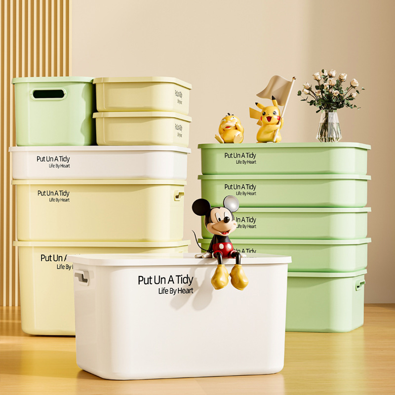 뚜껑 가정용 잡화 적합 상자 데스크탑 저장 간식 장난감 플라스틱 바구니 보관 주방 보관 상자가있는 보관 상자