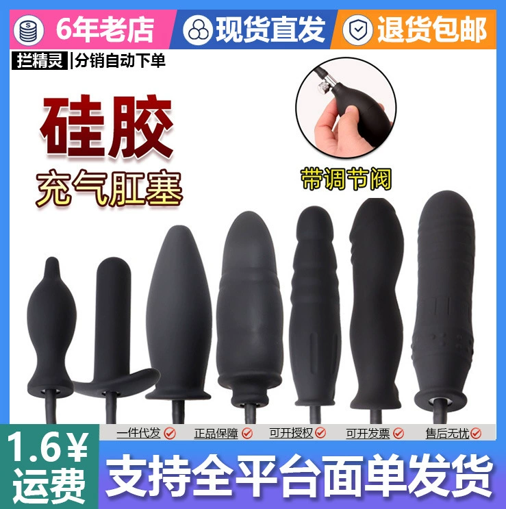 Inflatable Silicone Anal Plug, Adjustable Valve, Multiple Shapes and Sizes (0.124 kg)