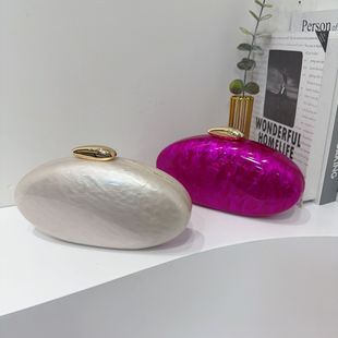 2025 Women's European and American New Style Single Shoulder Crossbody Bag Special-Shaped Shell Acrylic Bag Fashion Wedding Dinner Clutch Bag
