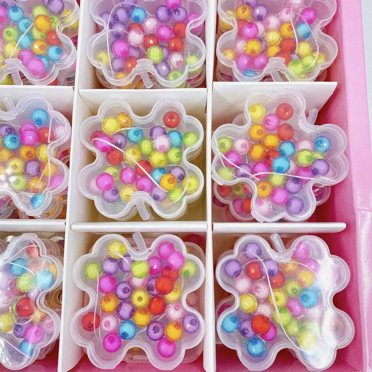 Caja de juguetes para niños con cuentas hechas a mano Diy material paquete niña con cuentas brazalete puzzle caja de juego colorido