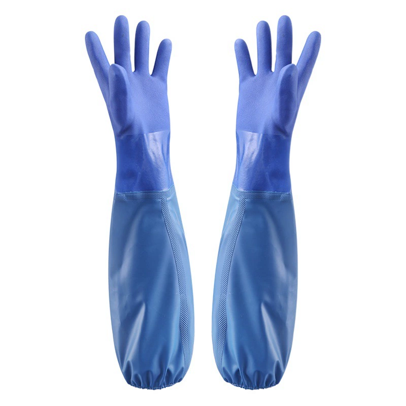 Синие удлиненные и прочные водонепроницаемые перчатки с водными рукавами для рыбалки на морепродуктах, рыбалки, перчатки