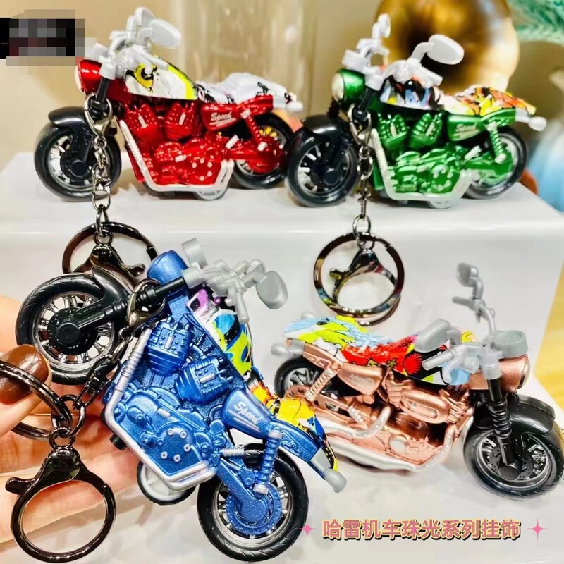Cartoon mini Harley motorcycle pendant Ducati simulation back power locomotive tide play twisted egg model toy wholesale