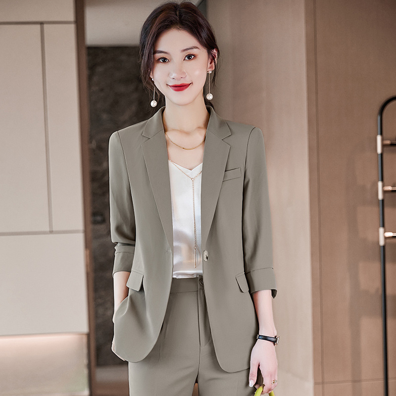 Small Suit Jacket Women's Summer Thin Casual Suit Work Clothes Dress Temperament Goddess Style Professional suit Summer