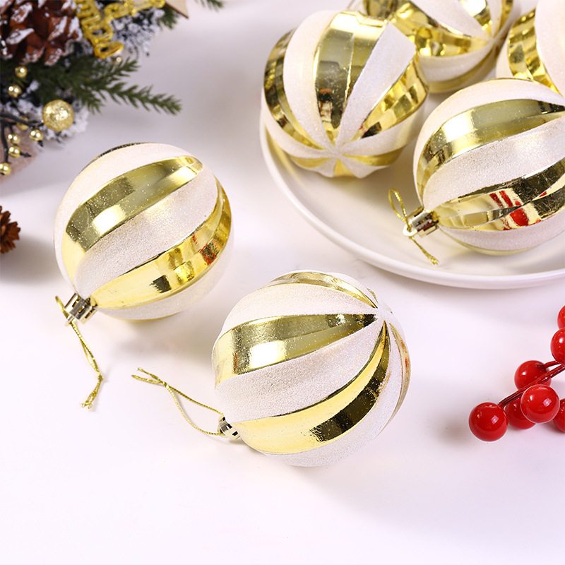 Ornamentos fronterizos del árbol de Navidad del Amazonas Bola de oro de la Navidad decoraciones de la escena de la bola pintadas a mano
