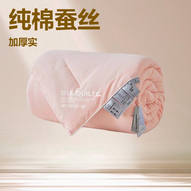 100% Pure Cotton Silk Duvet, Affordable Alternative to Big Brand Duvets, Zippered Two-In-One Double-Layer Quilt, All-Season Quilt, Home Textiles