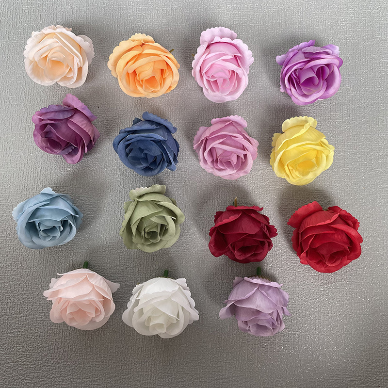 5cm simulation rose flower head wedding flower wall arch decoration fake flower head cross-border Amazon fake rose single flower