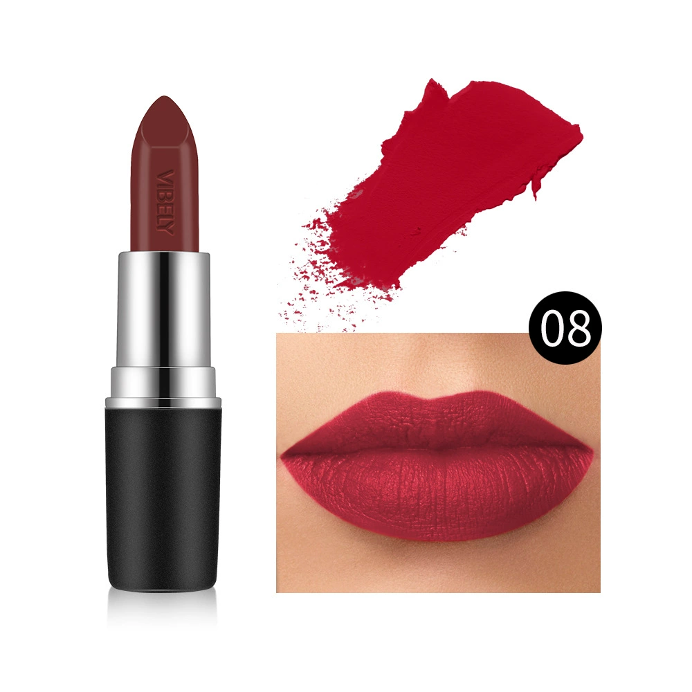Помада VIBELY matte bullet, 29 оттенков включая чёрный, бархатистая стойкая текстура