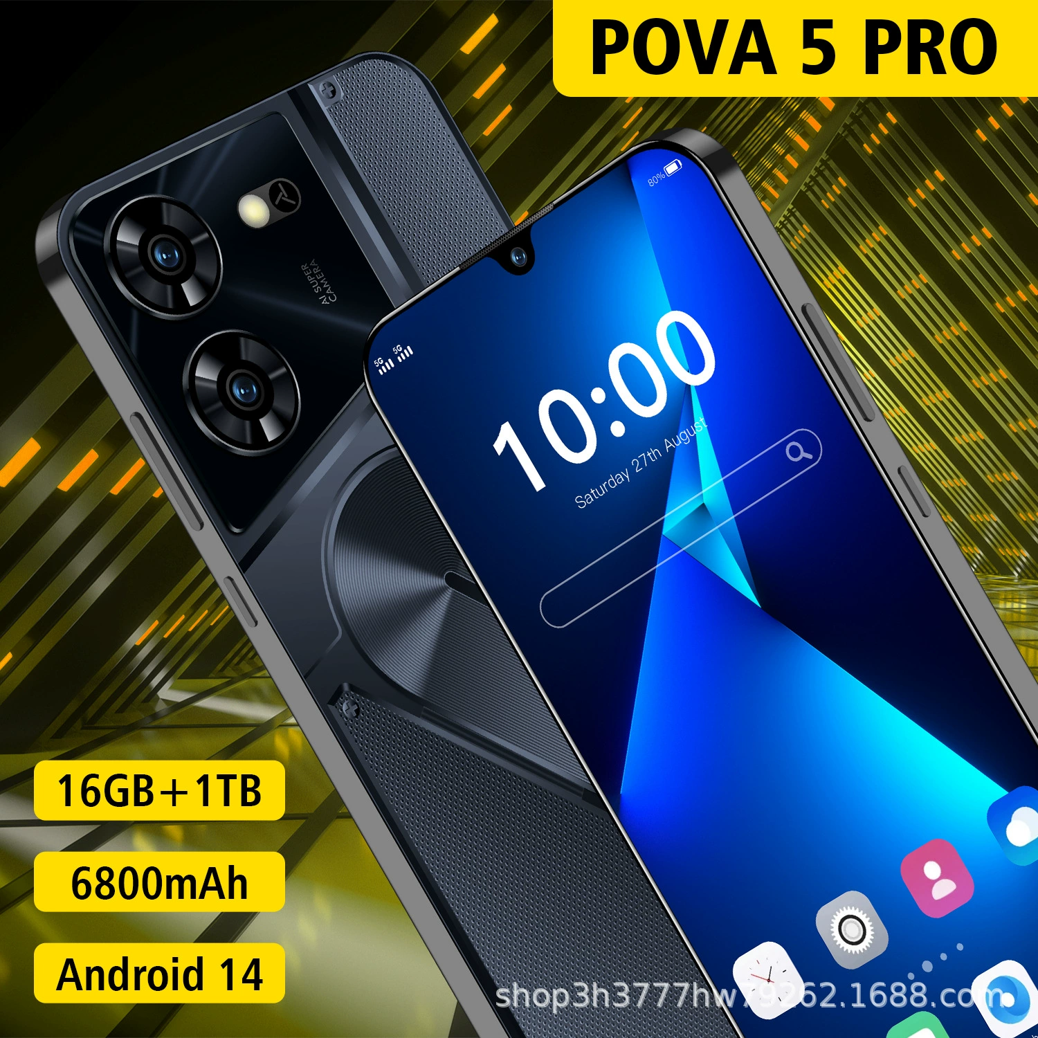 2025 новый кросс-бордер мобильный телефон Pova5Pro умный 7.3 дюйма сверхширокий экран полноэкранный прямой поставщик по низкой цене