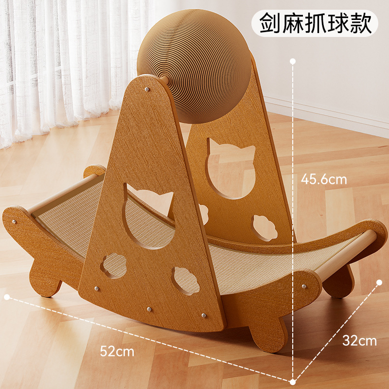 Estera de sisal gato tablero del rasguño sin caspa gato poste del rasguño nido de gato integrado reclinable vertical Bola de sisal anti-rasguño de gato amoladora