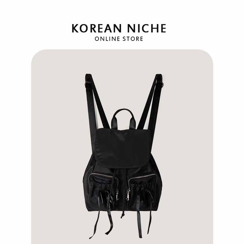 Koreanische Version des neuen Ins-Stils mit süßer Schleife, leichter Pendelrucksack aus Nylon-Canvas mit großer Kapazität_voghion.com