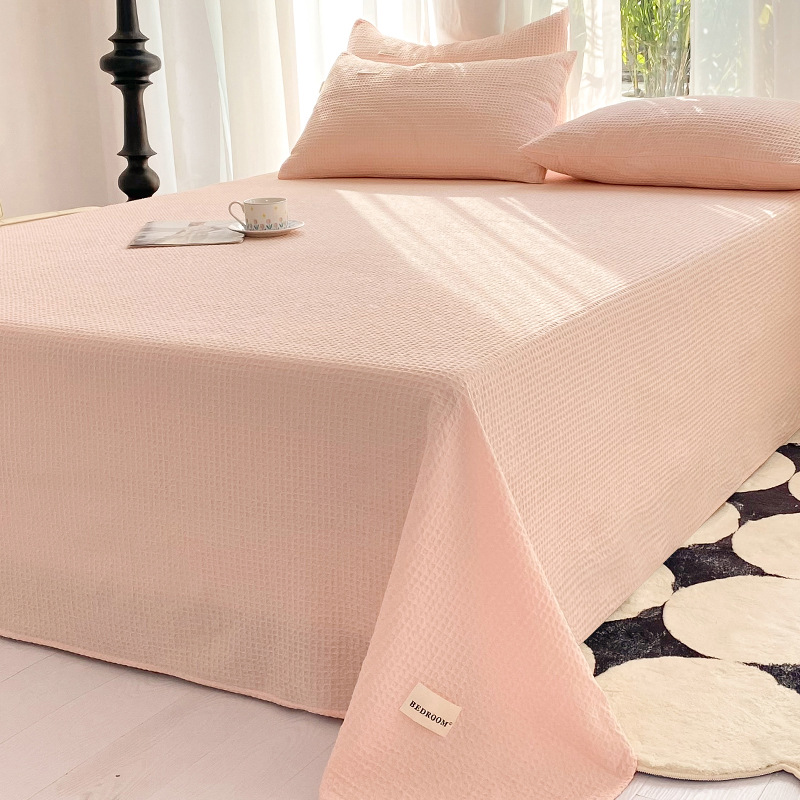 Una sábana de algodón waffle de categoría 1 pieza única 100 cubierta de cama de algodón pieza individual otoño e invierno tatami gruesa sábana pieza de tres piezas