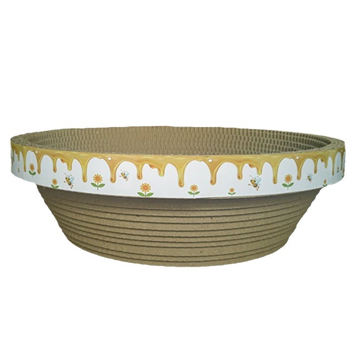 Zhiqi de papel corrugado nido de gato redondo gato tablero del rasguño gato juguete gato garra tablero garra amoladora gato suministros en stock al por mayor