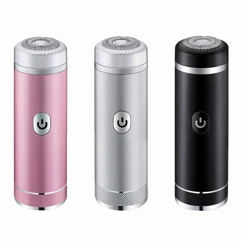 Mini cañón de acero portátil recargable afeitar eléctrico viaje afeitar afeitar cabeza de afeitar agua