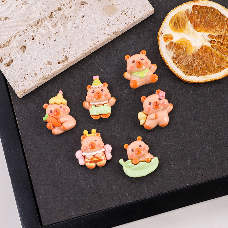 漫画立体アクセサリーカピバラカピバラ diy 水カップ漫画ステッカー靴花アクセサリー冷蔵庫マグネットヘアピンアクセサリー|undefined