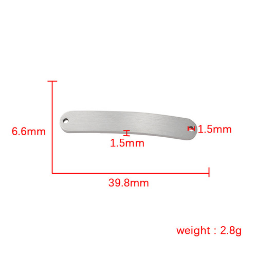 RUMNVNTY cross-border hot-selling brushed titanium steel curved strip jewelry accessories DIY engraving connector pendant