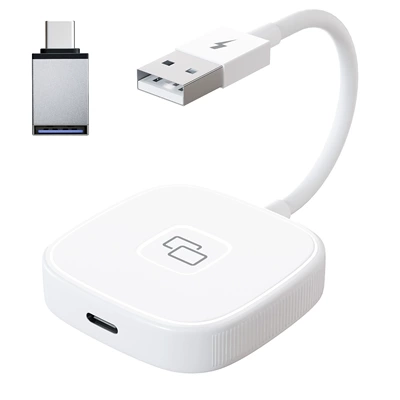 box car machine adapter — Simsiz CarPlay və Android Auto - apple-mirror-same-screen-adapter-square-white