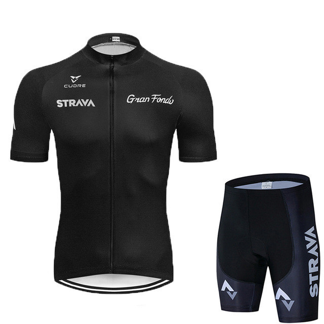 Conjunto de ropa de ciclismo STRAVA, tirantes cortos y camiseta de verano, transpirable y cómoda, lista para envío