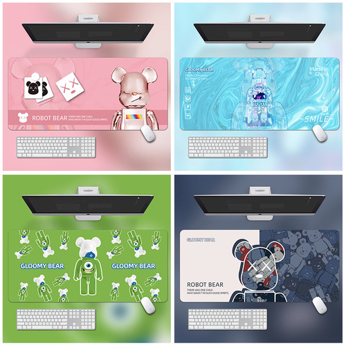 Large mouse pad desk pad thickened edge keyboard pad Xiaohongshu same style grass mouse pad doll creative