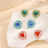 Multicoloured accessory solar-powered, metal earrings, European style