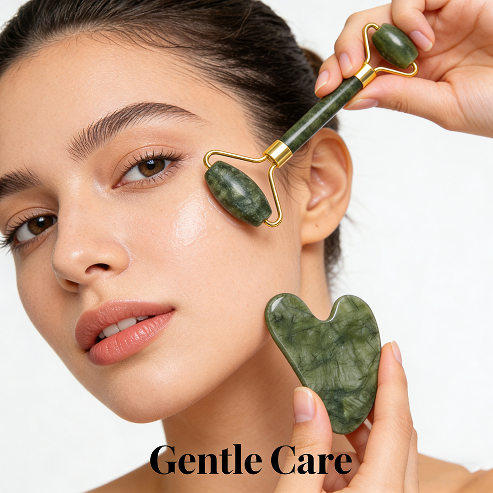 Manufacturer wholesale single-head jade roller massager green xiuyan jade massage direct supply customized link for beauty customers