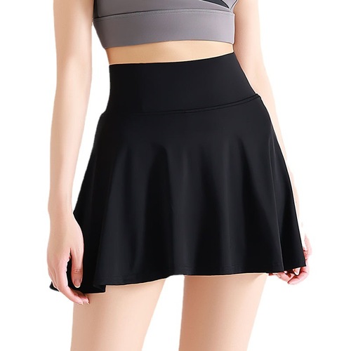 Summer anti-exposure tennis skirt nude quick-drying high-waist outdoor running fitness fake two-piece sports short skirt for women
