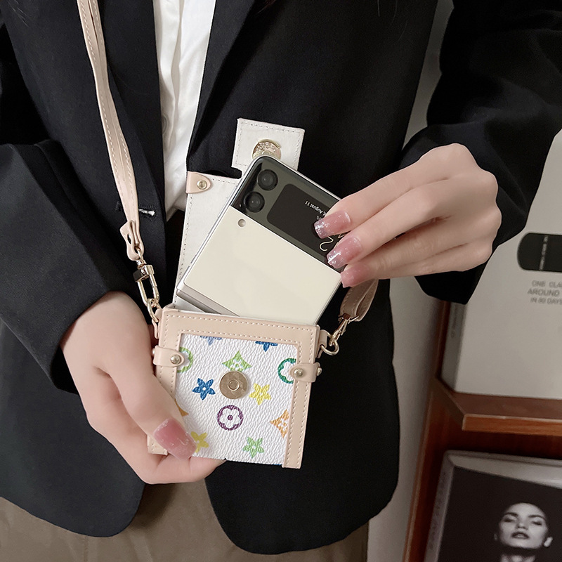 老花包包适用三星zflip6手机套折叠潮牌华为Pocket s女神斜挎外壳|undefined