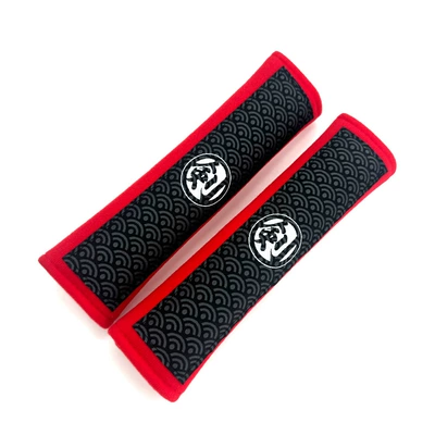 Seat belt shoulder pad: JDM Japan thickened soft and - sword-red
