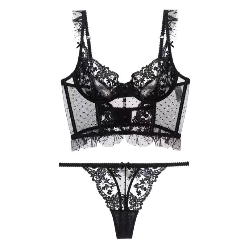 Сексуальный корсет из французского кружева со стальным кольцом, корсет, ультратонкий, с большой грудью, маленький Собранный жилет Fishbone, вышитый бюстгальтер