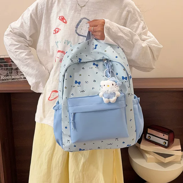 2026 New Model High-Value Cute Cartoon Solid Color Backpack, Large Capacity, Convenient for Travel, Suitable for College, Middle, and High School Students