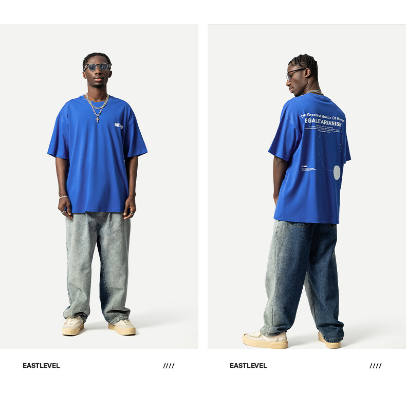T-shirt da uomo in cotone stampato vestibilità oversize_voghion.com