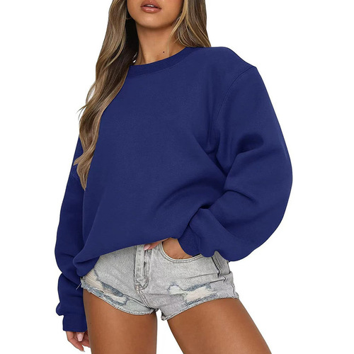A large number of hot sales women's velvet round-neck casual sweaters couple's loose tops