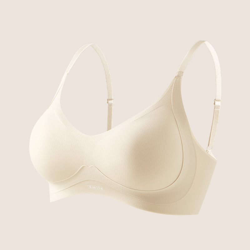 Taza fija integrada con piel de leche sin marcas ropa interior pequeña pecho julong sin anillo de acero gelatina desnuda y transpirable sujetador femenino